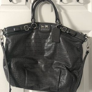 ✨COACH✨ Madison Crocodile Embossed Leather Satchel